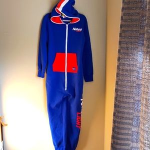 Mens Tipsyelves Natural Light Blue Jumpsuit Racer